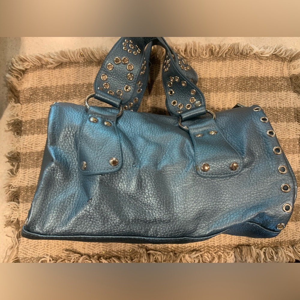 Vintage Blue pleather purse